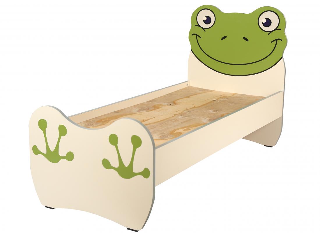 Ліжко дитяче "Жабеня" з фотодруком, без матрацу, боковини та спинки з ламінованої ДСП,(ТОВ ‘’АЛМАНТ’’), 1432х636х823 мм.